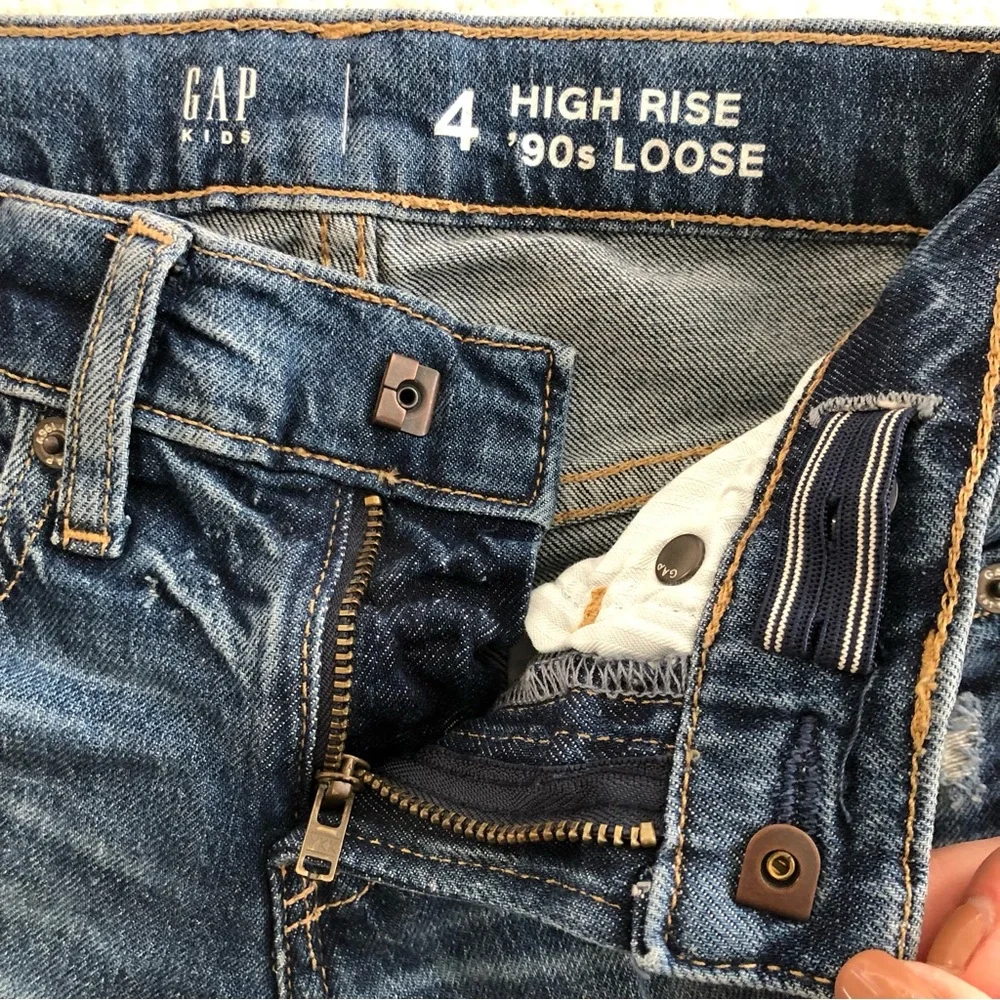 GAP Kids Dark Blue High Rise 90s Loose Fit Jeans Size 4T